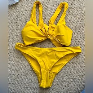 Yellow tied bathing suit from Shein
